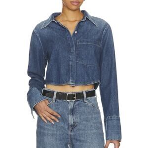 Citizens of Humanity Bea Blue Denim Crop Top Blouse Women’s XS